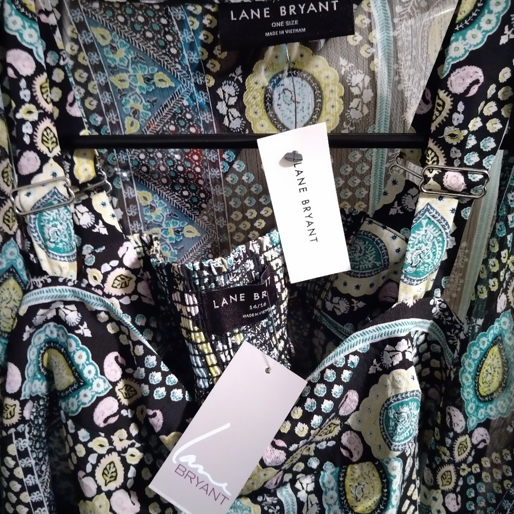 Lane Bryant Chiffon Maxi Adjustable-Sleeve Overpiece - Picture 8 of 9